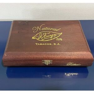 Natural J Fuego Since 1876 Empty Wood Cigar Box Tabacos Robusto Honduras Brown
